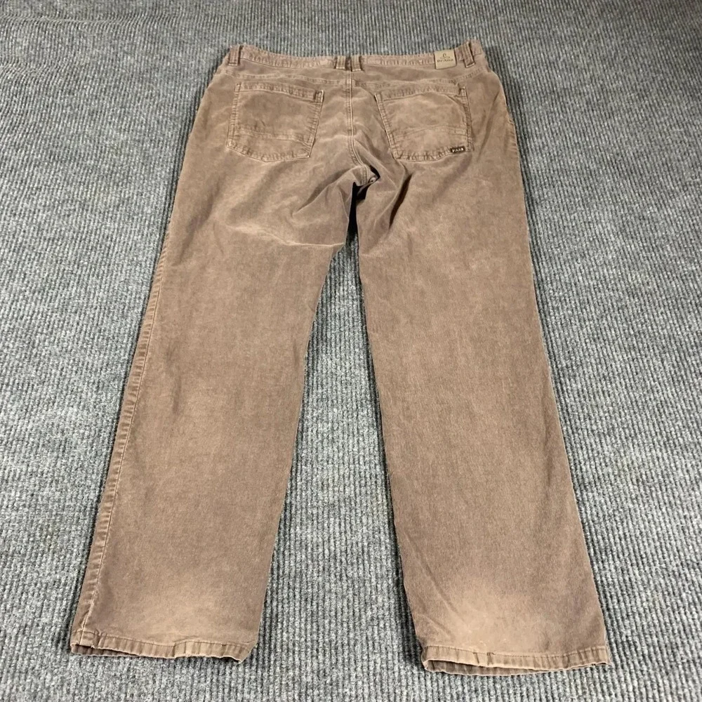 Prana Pants Mens‎ 38x32 Brown Corduroy Straight Leg Organic Cotton Blend Casual